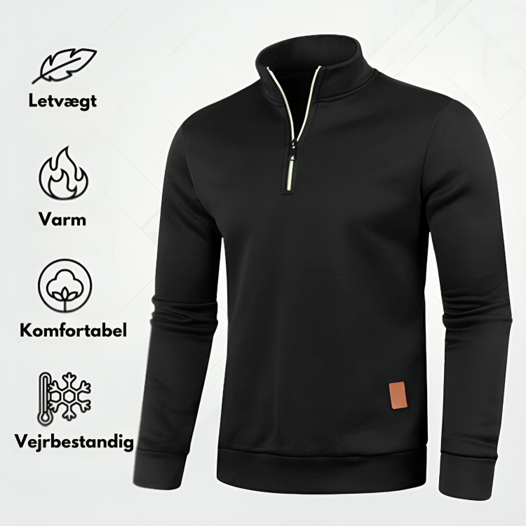 Dallarna - Varm stickad pullover med polokrage